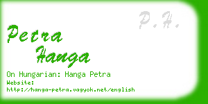 petra hanga business card